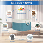 Temary Fabric Storage Baskets 4Pack Storage Bins Decorative Basket for Gift, Clothes Bin with Rope Handle, Rectangle Baskets 
