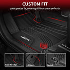 LASFIT Floor Mats for Hyundai Santa Fe Hybrid PHEV 2021 2022 2023 (Only Fit Hybrid & PHEV, Not Fit Gas) All Weather TPE Custom Fit Car Floor Liners 1st & 2nd Row Mats Accessoires, Black