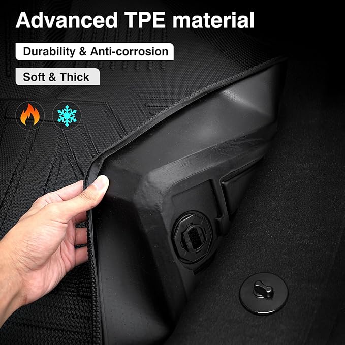 Powerty Floor Mats & Truck Bed Mat for 2022-2024 2025 2026 Hyundai Santa Cruz Accessories Floor Mats 2 Row Liner Set All Weather TPE 3D Floor Liners&Truck Bed Liner