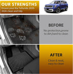 Powerty Floor Mats for 2020-2025 Kia Telluride 7/8 Passenger Car Mats Accessories, All Weather TPE Custom 2-in-1 Cargo Liner Seat Back Covers Protectors Replacement (Floor Mat + 2-in-1 Trunk Mat)