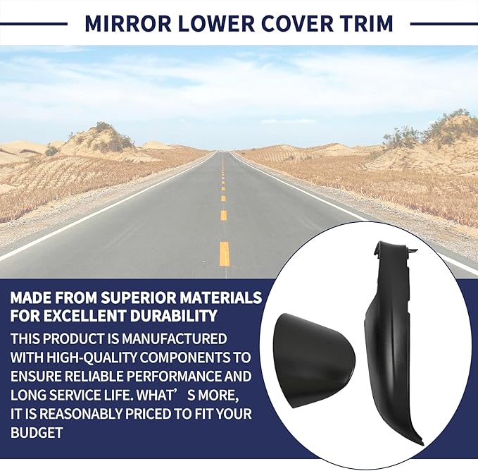 Mirror Lower Cover Trim ＆ Base Kit Left Driver Side Fit for Mazda CX-5 2015 2016 (With Mirror Light Version), Rearview Wing Bottom Cap Lower Holder Frame House ＆ Triangle Base Assembly