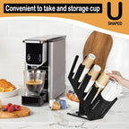 Cup Holder Lid Dispenser with Straw Organizer,4 Compartment 7 Adjusting,Disposable Paper Cup Storage Organizer for Breakroom 