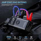 Jump Starter with Air Compressor LERTIN 2500A 150PSI Portable Car Battery Jump Starter Pack 12V Jump Box with USB Fast