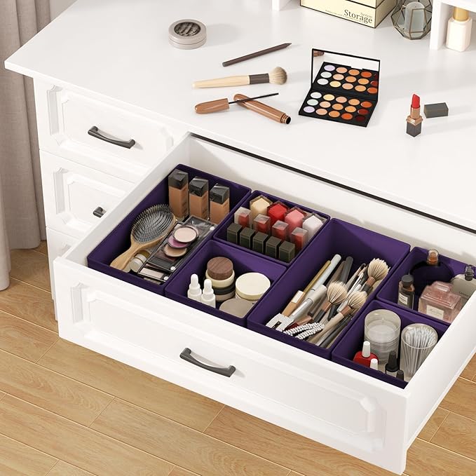 DIMJ Drawer Organizer Clothes, 12 Pack Dresser Organizer, Foldable Closet Organizers and Storage, Fabric Dresser Bins, Drawer