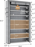 LANTEFUL Shoe Rack with Covers 10 Tier Tall Shoe Rack Organizer Large Capacity Shoe Shelf Storage 40 Pairs Space Saving Free 