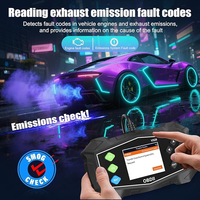 OBD2 Scanner Diagnostic Code Reader,Automotive OBD II Engine Light,Battery Tester,Mode 6, Mode 8 & I/M Readiness,OBDII Scan