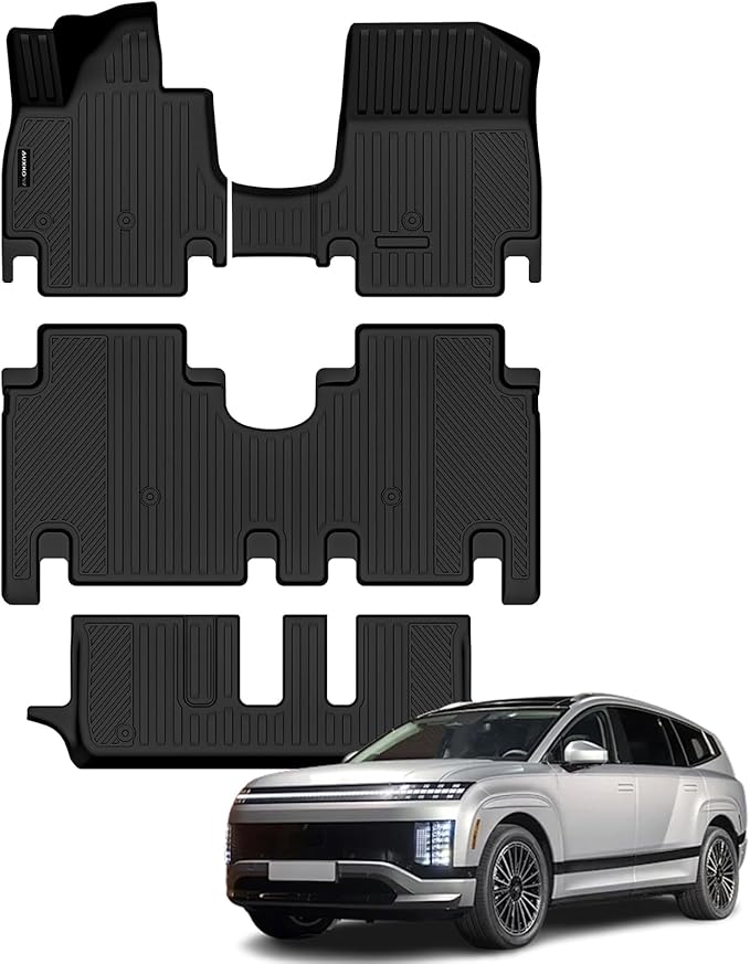 Auxko All Weather Floor Mats for Hyundai IONIQ 9 2026 7 Seater (2nd Bench Seat) TPE Liners All Season Accessories Guard Odorless Anti-Slip Floor Liners for Hyundai IONIQ 9 2026 7 Passengers
