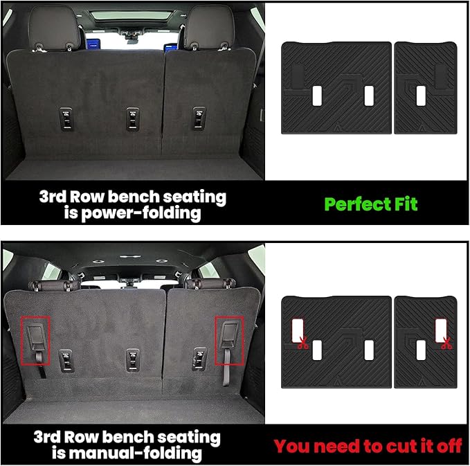LASFIT Trunk Mat with Backrest Mat 2021-2026 for Chevrolet Chevy Suburban/GMC Yukon XL (Only Yukon XL, Not Fit Yukon)/Cadillac Escalade ESV (Only Escalade ESV, Not Fit Escalade)