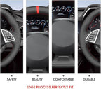 MEWANT Hand Stitch Car Steering Wheel Protector Wrap Cover for Chevrolet Camaro 2017-2022 Steering Wheel Accessories