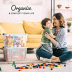 Lifetime Appliance Parts 6 PACK 34 Qt. Plastic Storage Bin Tote Organizing Container with Ultra Durable Lid & Secure Latching