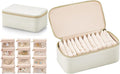 VLANDO Travel Jewelry Box Organizer – Portable PU Leather Jewelry Case with 6/8/12 Zippered Pouches, Compact Storage for Earr