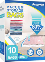 Fygrip Vacuum Storage Bags with Hand Pump, Plastic Packaging Bags, 80% Space Saver Vacuum Seal Bags for Clothing, Travel Lugg