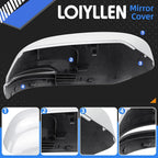 Driver Side Mirror Cover Replacement for Honda CRV 2017 2018 2019 2020 2021 2022 - Left Side Mirror Covers, Rear View Mirror Cap Accessories White, With Lamp