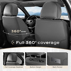 Coverado Car Seat Covers Full Set, Seat Covers for Cars, Front Seat Covers and Back Seat Cover Waterproof Leather Automotive 