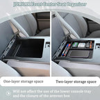 JDMCAR Front Center Seat Organizer Compatible with 2015-2024 2025 Ford F150 Accessories, 2017-2025 F250 F350 F450 with 40/20/40 Jump Seat,Storage Box with Non-Slip Silicone Mat(Jump Seat Only)