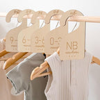 Baby Closet Dividers Wooden - Clothes Size Markers for Babies,Organize Babies Closet Hanger,Baby Nursery Closet Dividers,Newb