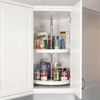 Rev-A-Shelf 18 Inch Dual Full-Circle Lazy Susan Organizer for Upper Corner Kitchen Cabinets, Plastic Home Storage 2 Tier Shel