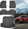 Floor Mats for Chevy Malibu 2016 2017 2018-2022 2023-2025, Custom Fit Chevrolet Malibu LS, RS, LT, Premier, TPE Duty Anti-Slip 1st & 2nd Row & Cargo Liner for 2023 Malibu Floor Mats Accessories