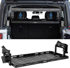 JOYTUTUS Rear Cargo Rack Basket Compatible with Wrangler JL 2018-2023 (Hard-Top Only, Not Fit 2024-2026), 350 LBS Adjustable Height Trunk Interior Luggage Basket Big Storage Carrier, Black
