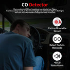 6-in-1 Multifunctional Emergency Tool, Flashlight with CO Detector, Window Breaker, Seat Belt Cutter, Red/White LED Warning L