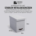Bigso Box of Sweden File Organiser Storage - Stylish Organiser Box Including 8 Hanging Files - Container for Folders Made of 