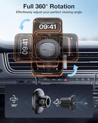 Miracase for MagSafe Car Mount with Metal Hook Clip, Magnetic Phone Holders for Car Phone Holder, Compatible with Garmin GPS Fit iPhone Android and All Smartphones, Dark Black