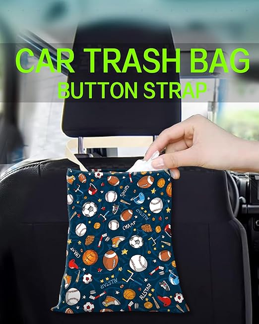 Car Trash Can, Durable Hanging Car Trash Garbage Bag, Cute Automotive Garbage Cans Organizer, Cute Blue Sport
