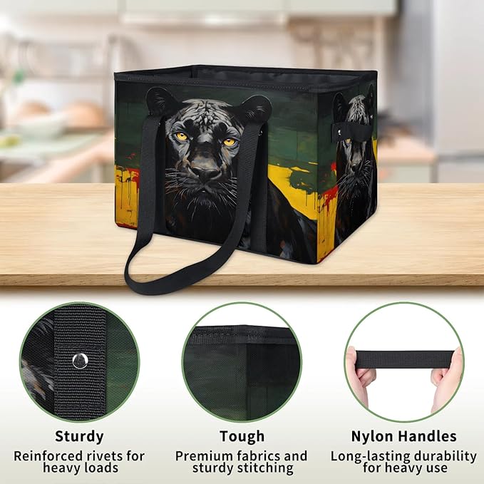 Reusable Grocery Bag Foldable Shopping Tote Bag with Handles Reusable Shopping Bags Large Kitchen Grocery Bags