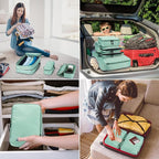 8 Set Compression Packing Cubes for Travel, Waterproof Luggage Organizers, Suitcase Organizer Set for Carry-On & Checked Bagg
