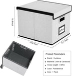 Huolewa File Organizer Box with Lid, Collapsible File Folder Organizer for Office Document Storage, Filing Box with Plastic S