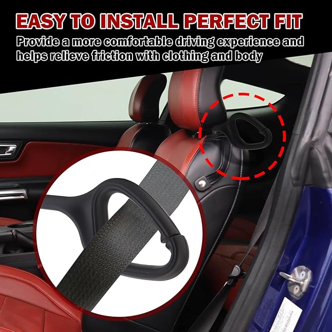 Front Seat Belt Holder Guide Extension For Ford Mustang EcoBoost GT 2015-2022 (Pair)