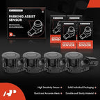 A-Premium 4-PC Reverse Backup Parking Assist Sensor Compatible with Select Toyota Models - RAV4 2014-2018, Tacoma 2015-2022, 