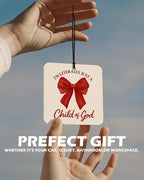 Red Coquette Bow Cherry Christian Square Citrus Car Air Freshener 4 Pcs, Preppy Religious Hanging Air Freshener for Cars Bath