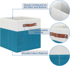 Temary Storage Cube Bins 11 Cube Storage Bins Storage Baskets for Closet, Shelves 4 Pack Fabric Organizer Bins with Leather H