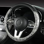 Wood Grain Steering Wheel Cover Microfiber Leather Breathable Anti Slip Universal Protector 14.5-15 inch Car Interior Accesso