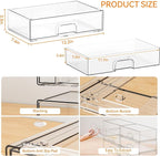 Yieach 12.1''W Clear Stackable Storage Drawers,2 Pack Acrylic Drawer Organizer for Hair Accessories,Makeup Organizers,Plastic
