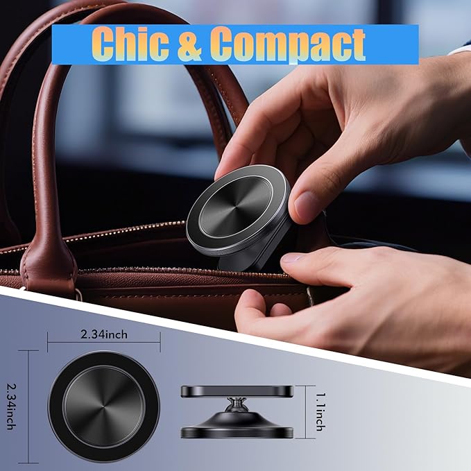 Magnetic Phone Holder for Gym:【Strong Magnets】 Gym Golf Accessories Essentials for Men/Women, Dual Magnetic Phone Mount with Alloy Base Stand for Magsafe iPhone 12-17 Series ＆ Android