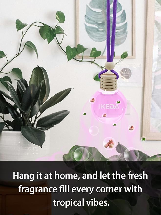 Ikeda Car Air Freshener: Hanging Car Smell Air Freshener | 10ml Hanging Car Perfume | Long Lasting Fragrance | Strong Scents 