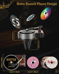 Record Player Car Air Freshener Vent Clip with 15pcs Refill Pads, Retro Black Ice Aromatherapy Diffuser for Singer Merch Gift