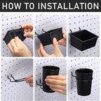 Sieral 30 Pcs Pegboard Organizer Accessories Kit Includes Peg Board Shelving Storage Basket Organizer Bins Hooks Loops Cup wi