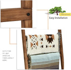 FUIN 6.4ft Extra Wide Wooden Blanket Ladder Living Room Decorative Wal Leaning Farmhouse Quilt Display Holder Rustic Wood Tow