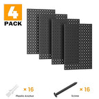 Pegboard Smith Metal Pegboard Panels, 16" x 12" Heavy-Duty Steel Peg Boards for Garage Tool Storage, Wall-Mounted Pegboard Or