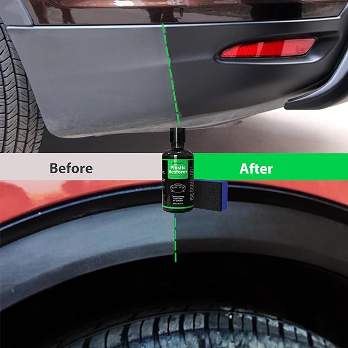 NADAMOO Plastic Restorer 50ml, Highly Concentrated Ceramic Coating for Cars, Back to Black Automotive Exterior and Interior Trim Scratch Remover Kit, Restore Faded Plastic, Vinyl & Rubber