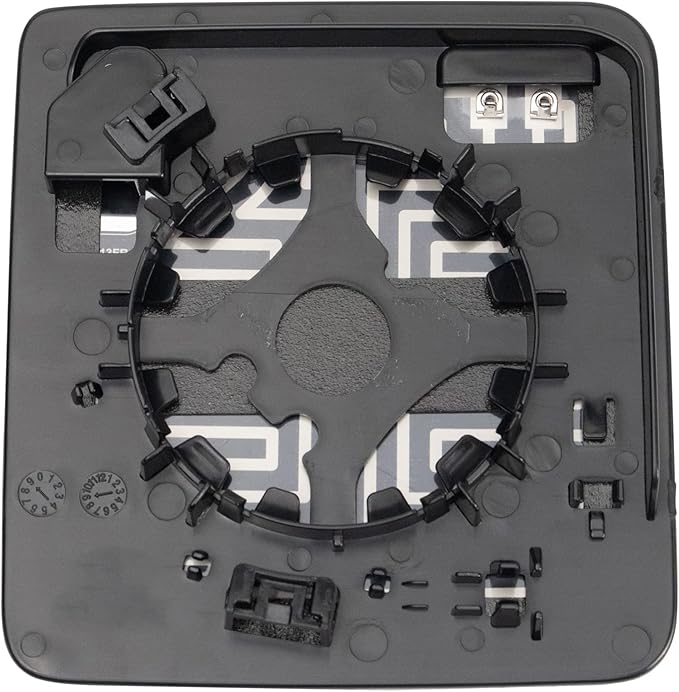 TRQ Passenger Side Power Heated Mirror Glass Snap On Backing Plate Convex Compatible with 2018-2024 Jeep Wrangler 2020-2024 J