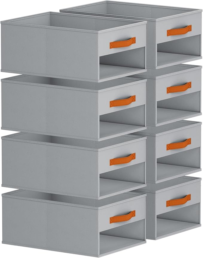 Homsorout Drawer Organizers and Storage - 8 Pack Foldable Pants Organizer with Clear Window & Handles, Fabric Closet Organize