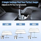 Car Table & Car Desk Tray for Round Cup Holder, 360° Rotating & Foldable Design, Easy Install, Car Accessories Compatible with Tesla