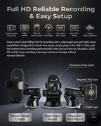 NIRRGO 2-in-1 Dash Cam & Car Phone Holder Mount Bonus-2 Mounting Options Included 1080P HD Loop Recording Dashcam smart App Control, Night Vision G-Sensor Clutter,Easy Setup 32GB SD Card Included