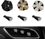 5 Pcs Car Vent Clip,Bling Flower Air Fresheners Vent Clips,Car Diffuser Rhinestone Car Interior Decoration Charm Accessories