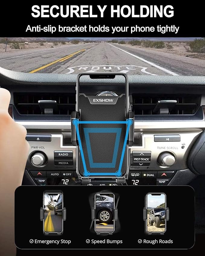 EXSHOW Phone Holder for Car CD Slot, One-Hand-Available CD Player Cell Phone Mount for iPhone 11 Pro Max 11 XR XS 8 Plus 7 6S SE, Samsung S10+ S10e S10 S9 N9 S8 Note10 10+ Plus, Google, LG, Moto etc