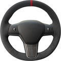 MEWANT Hand Stitched Steering Wheel Cover for Tesla Model 3 2017-2023 / Model Y 2020-2023 for Tesla Model 3/Y Accessories